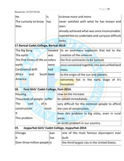 P a g e  | 6 
Shaiful Sir: 01745736336 
 
He 
The curiosity to know  
Man 
 
is 
has 
 
to know more and more. 
never satisfi