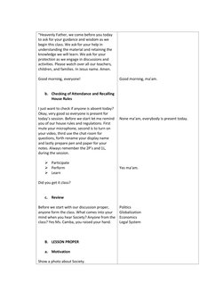 Grade 11 Social Science Lesson Plan | PDF