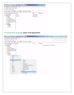 To create users & groups under Tech department 
  
