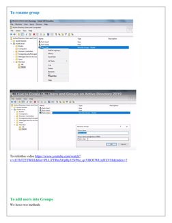 To rename group
To referthis video https://www.youtube.com/watch? (https://www.youtube.com/watch?v=cETbT22TWEE&list=PLUZTRmXE