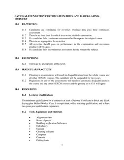 National Certificate in Bricklaying | PDF