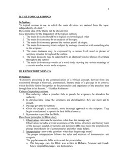 Homilical Outline Homiletics: Types and Outlines Guide | PDF | Expository Preaching ...