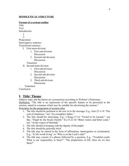 Homilical Outline Homiletics: Types and Outlines Guide | PDF | Expository Preaching ...