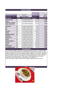Receta estandar 
Num. Pax
7
Tipo de receta
Estandar 
Costo x pax
 $               30.97 
Nombre de la receta
Beef bourguignon