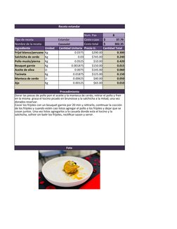 Receta estandar 
Num. Pax
8
Tipo de receta
Estandar 
Costo x pax
 $               37.79 
Nombre de la receta
Cassoulet
Costo