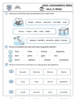 Colegio  
PROLOG 
“Educación Digital” 
 
 
 
 
  
 
 
CURSO: RAZONAMIENTO VERBAL 
         AULA: 2° GRADO.