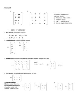 Number Matrix Problem Numerical Solutions for CE Problems | PDF | Matrix (Mathematics ...