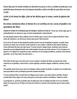 Estos días por la noche estaba en desvelo me puse a orar y estaba orando por una
petición que tenemos con mi esposo al padre