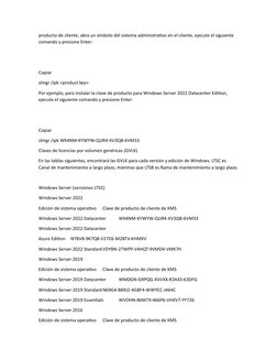 Claves y Activación de Windows Server | PDF | Windows Server 2008 ...