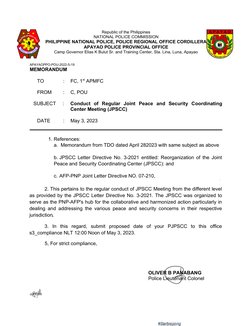 JPSCC Meeting Directive for May 2023 | PDF