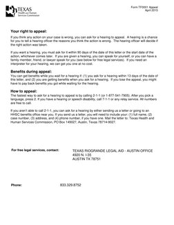 Your right to appeal:    
 
 
 
 
 
 
 
 
If you think any action on your case is wrong, you can ask for a hearing to appeal.
