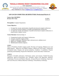 Advanced Computer Architecture Course | PDF | Parallel Computing ...