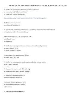 100 MCQs for Public Health Exams | PDF | Public Health | Sensitivity ...