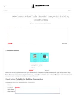 Essential Construction Tools List with Images | PDF | Concrete | Masonry