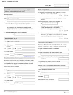 Formulario  I­485  Edición  23/12/22
Página  2  de  20
Flr.
12.e.  Estado
Ciudad  o  pueblo
Ste.
13.f.  Código  postal
13.d. 