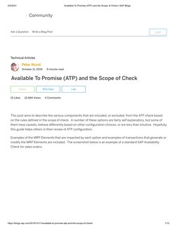 ATP Check Scope in SAP Explained | PDF | Computers