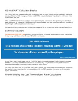 OSHA DART Calculator Basics
The OSHA DART rate is a safety metric that is commonly used by OSHA to audit high-risk industries