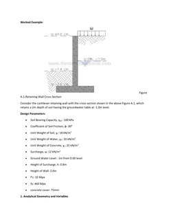 Cantilever Retaining Wall Design Example | PDF | Weight | Pressure