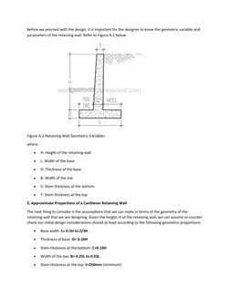 Cantilever Retaining Wall Design Example | PDF | Weight | Pressure