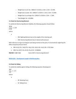 Cantilever Retaining Wall Design Example | PDF | Weight | Pressure