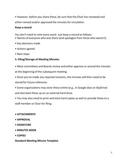 • However, before you share these, be sure that the Chair has reviewed and 
either revised and/or approved the minutes for ci