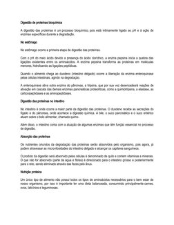 Digestão de proteínas bioquímica
A digestão das proteínas é um processo bioquímico, pois está intimamente ligado ao pH e à aç