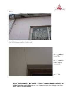 Fig 1.2
Fig 1.2.2 Settlement crack on Northern side.
Fig 1.3 Crack over 
internal door
Fig 1.4 Crack over 
French door on 
we