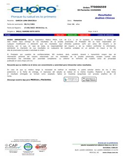 Prueba
Paciente:
Sexo:
Fecha de Registro:
Dirigido a:
Edad:
Hoja: 6 de 6
GARCIA LUNA GRACIELA
Femenino
61
 DR(A). RAMIRO S
