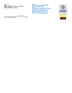 Weather and Clothes Worksheet | PDF | English As A Second Or Foreign ...
