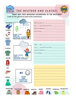 Weather and Clothes Worksheet | PDF | English As A Second Or Foreign ...