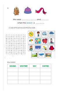 Weather and Clothes Worksheet | PDF | English As A Second Or Foreign ...