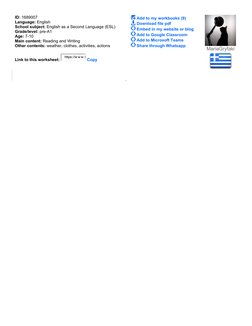Weather and Clothes Worksheet | PDF | English As A Second Or Foreign ...