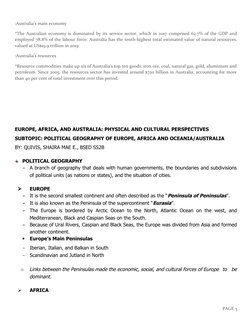 :Australia's main economy
*The Australian economy is dominated by its service sector, which in 2017 comprised 62.7% of the GD