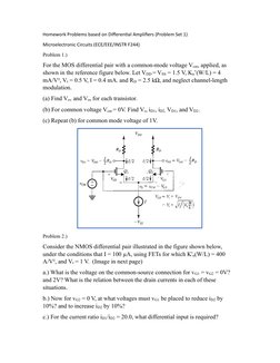 Differential Amplifier Homework Problems | PDF