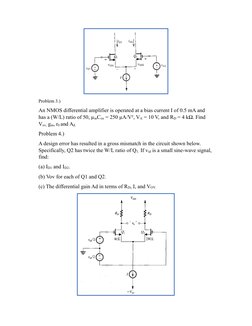 Homework Problem Set On Differential Amps - Part 1 | PDF