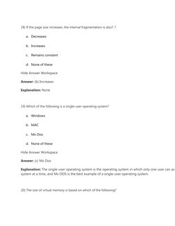 Operating System MCQs with Answers | PDF | Operating System | Microsoft ...