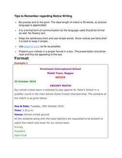 Notice Writing Guide for Class 10 | PDF | Newspapers