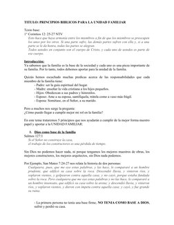 Principios Bíblicos para la Unidad Familiar | PDF | Libro de proverbios ...