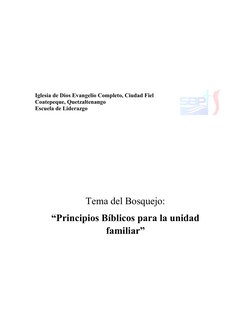 Principios Bíblicos para la Unidad Familiar | PDF | Libro de proverbios ...