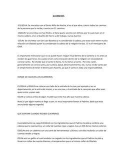 GUERREROS
-ELEGGUA: Se sincretiza con el Santo Niño de A