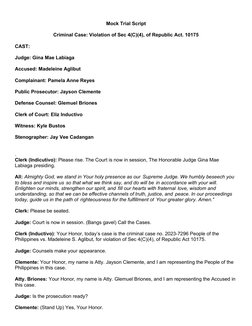 Mock Trial Script: Cyberlibel Case | PDF | Defamation | Prosecutor