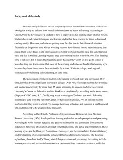 Background of the study
Students' study habits are one of the primary issues that teachers encounter. Schools a