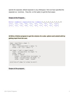 free 100 python programs for beginner https: ... 100+ Python Programs for Beginners | PDF | Area | Python (Programming ...