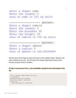100+ Python Programs for Beginners | PDF | Area | Python (Programming ...