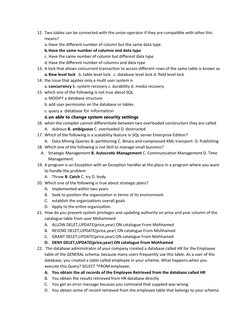 Level 4 COC Database Exam Questions | PDF | Databases | Microsoft Sql ...