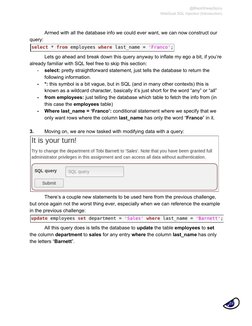 WebGoat SQL Injection Tutorial | PDF | Sql | Databases