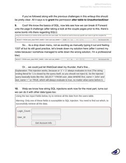 WebGoat SQL Injection Tutorial | PDF | Sql | Databases