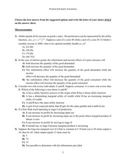 Economics Exit Exam Practice Questions | PDF | Long Run And Short Run ...