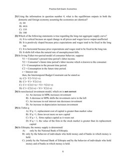 Economics Exit Exam Practice Questions | PDF | Long Run And Short Run ...