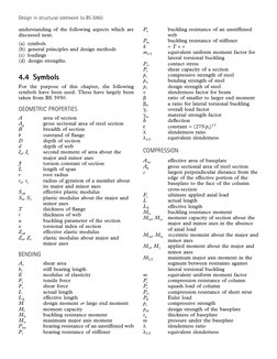 Design in structural steelwork to BS 5950
understanding of the following aspects which are
discussed next.
(a) symbols
(b) ge